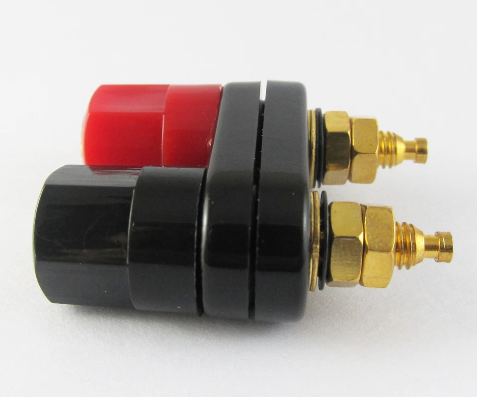 10x Gold Plated 2-way Dual Binding Post Audio Amplifier Terminal 4mm Banana Jack - Image 4 of 4
