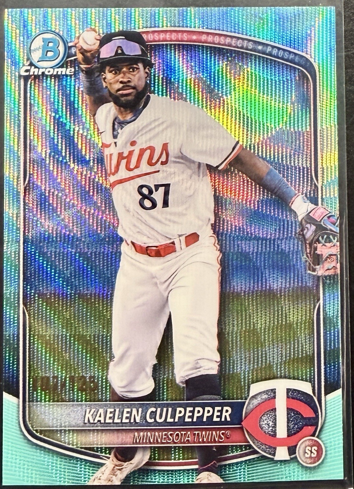 2024 Bowman Draft Chrome Kaelen Culpepper #BDC-98 Aqua Wave Refractor /125