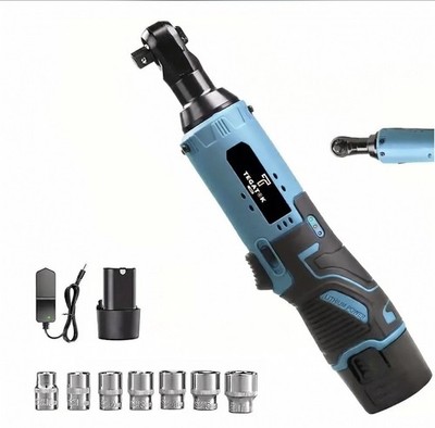 Tegatok 3/8'' Cordless Electric Ratchet Wrench Set 40Ft-Lbs 12V Battery