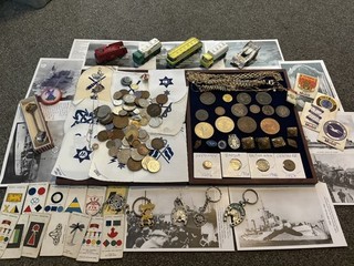Job lot of Collectables items coins curios military items and more.