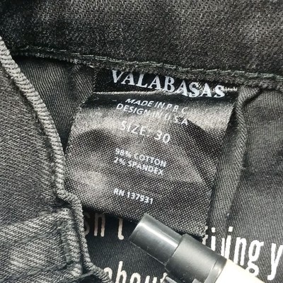 Valabasas Skinny Tactical Cargo Jeans Black Size 30 Zippers Straps
