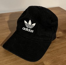 ADIDAS Originals Black Trefoil Logo Strapback Baseball Hat Cap Dad Hat
