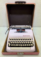 Antique 1959 Smith Corona Pink Hand Painted Silent Typewriter #5T745642