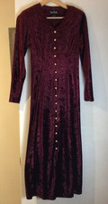 VTG Jamie Brooke XS Maxi Midi Dress Crushed Velvet Victorian 90's Y2K Whimsigoth