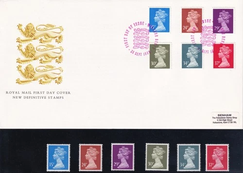 GB RM FDC: 26/9/1989 New Definitive Issue + MNH Low Value Machin 6v set