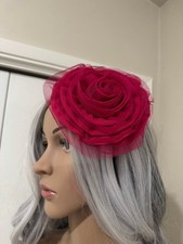 Women's Unbranded Fuchsia Mesh Rose Fascinator Headband One Size
