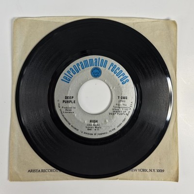 Deep Purple Hush/One More Rainy Day 1968 Single 45 RPM Vinyl Tetragrammaton