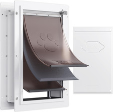 3-Flap Pet Door for Wall, Metal Frame with Lock, Energy-Efficient Insulated P...