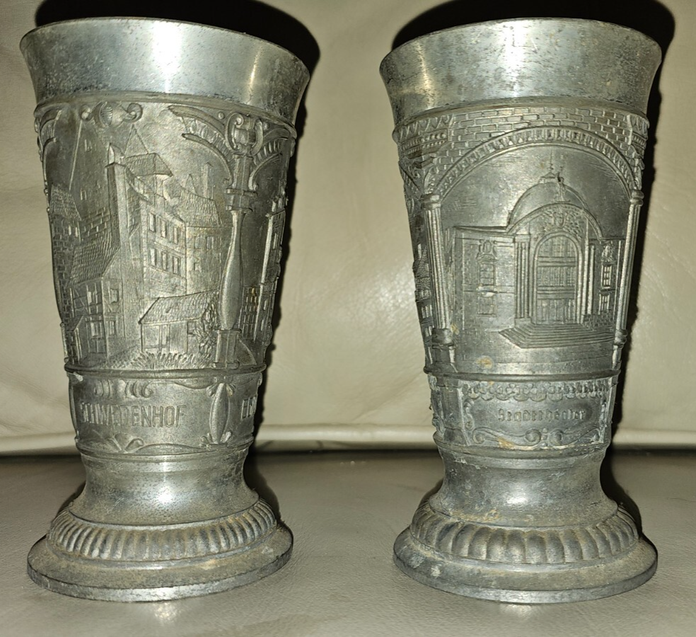 Vintage Feinzinn GES.GESCH. NK W Germany Pewter Footed Goblet FEIN