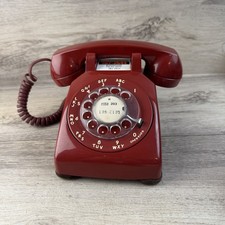 Vintage Bell System Western Electric Rotary Dial Desk Phone Red 500 DM