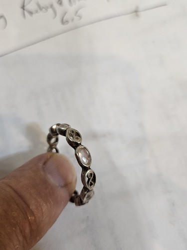 Bandring Sterlingsilber und Quarz Größe 11 - Bild 5 von 6