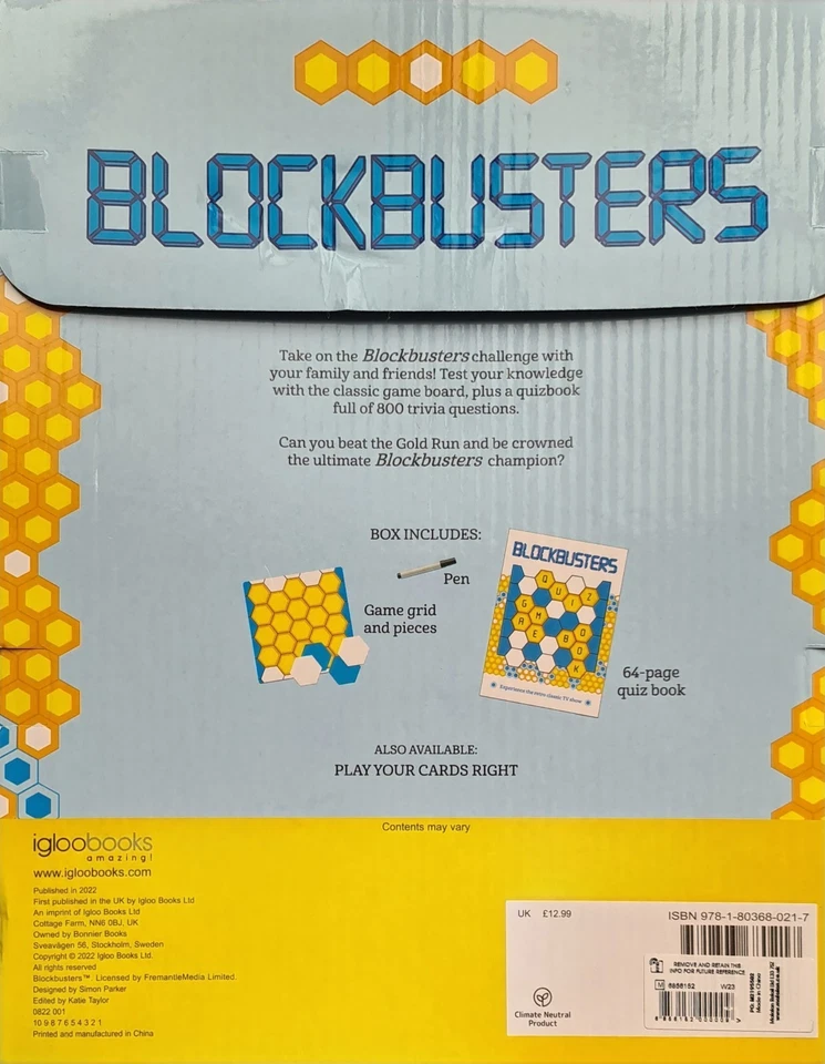 BLOCKBUSTERS Board Game & Quiz Game Book. Experience The Retro Classic TV Show  - Image 3 of 4