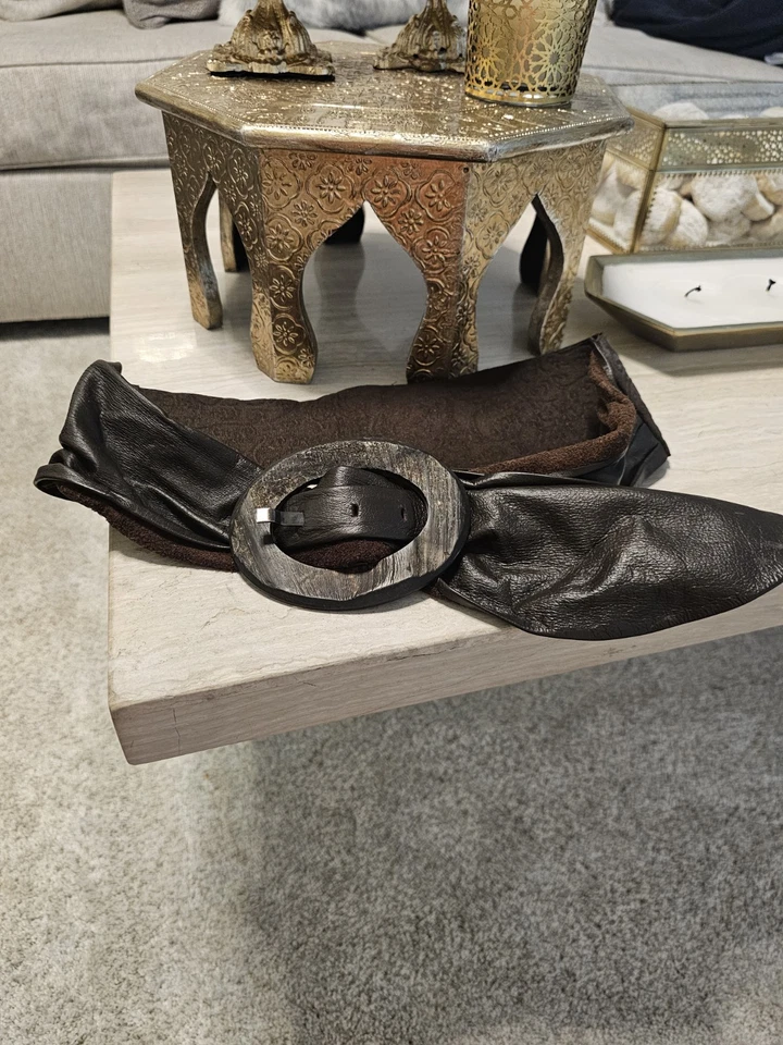 Suzi Roher Dark Chocolate Brown Leather Belt Size Medium  - Image 2 of 4