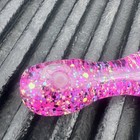 Glitter Glass Pipe Bowl Smoking Tobacco Pink Liquid New Round Circle Dot 5” — photo 6