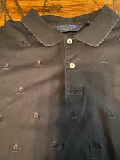 Polo Golf Ralph Lauren Black Size XXL Skulls and Clubs All Over Shirt RARE HTF