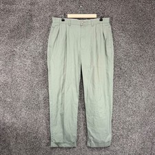 Vintage Polo Ralph Lauren Hammond Pants Mens 36/30 Green Cuffed Double Pleated