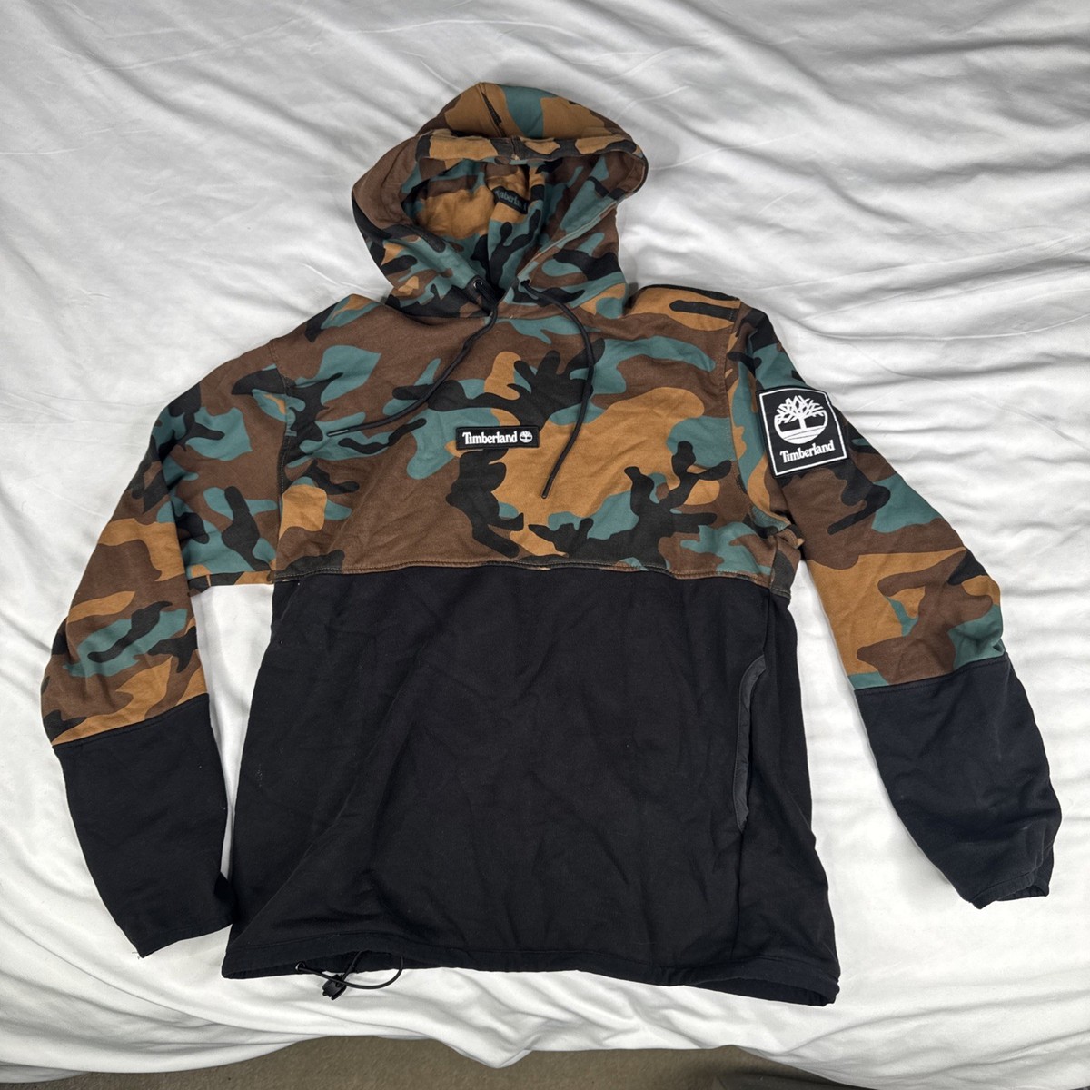 Timberland Men's Camo Multicolor Hoodie Jacket Sweatshirt Size