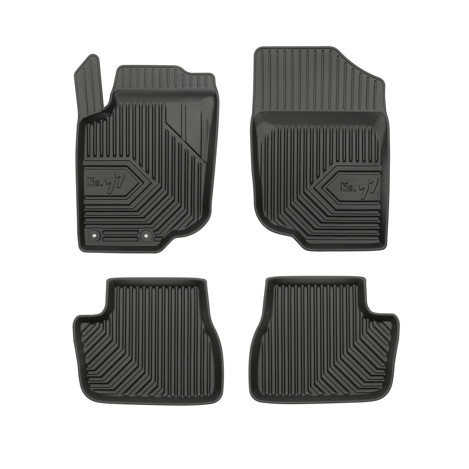 Tapis de sol Peugeot 207 haut de gamme en élastomère noir 4 pièces robustes