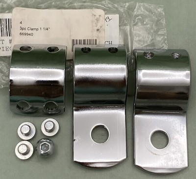NEW REPLACES BIKER'S CHOICE 669940 THREE PIECE CLAMP SET 1 1/4''
