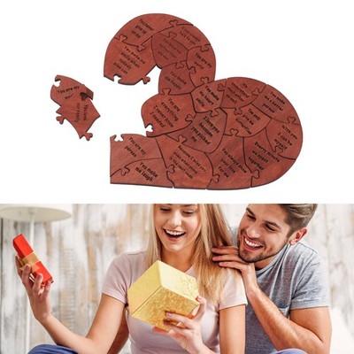 Herzpuzzle Aus Holz   Valentinstags-Puzzle In Herzform   Romantisches