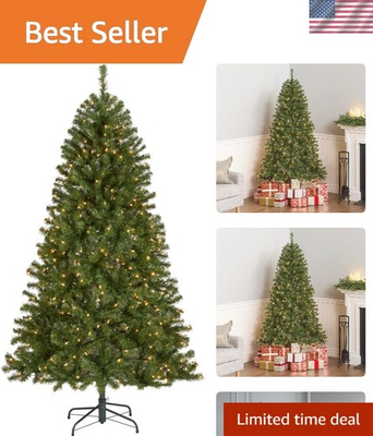 #ad 6.5 ft Pre Lit Northern Spruce Tree with 450 Lights and Convenient Storage $337.99