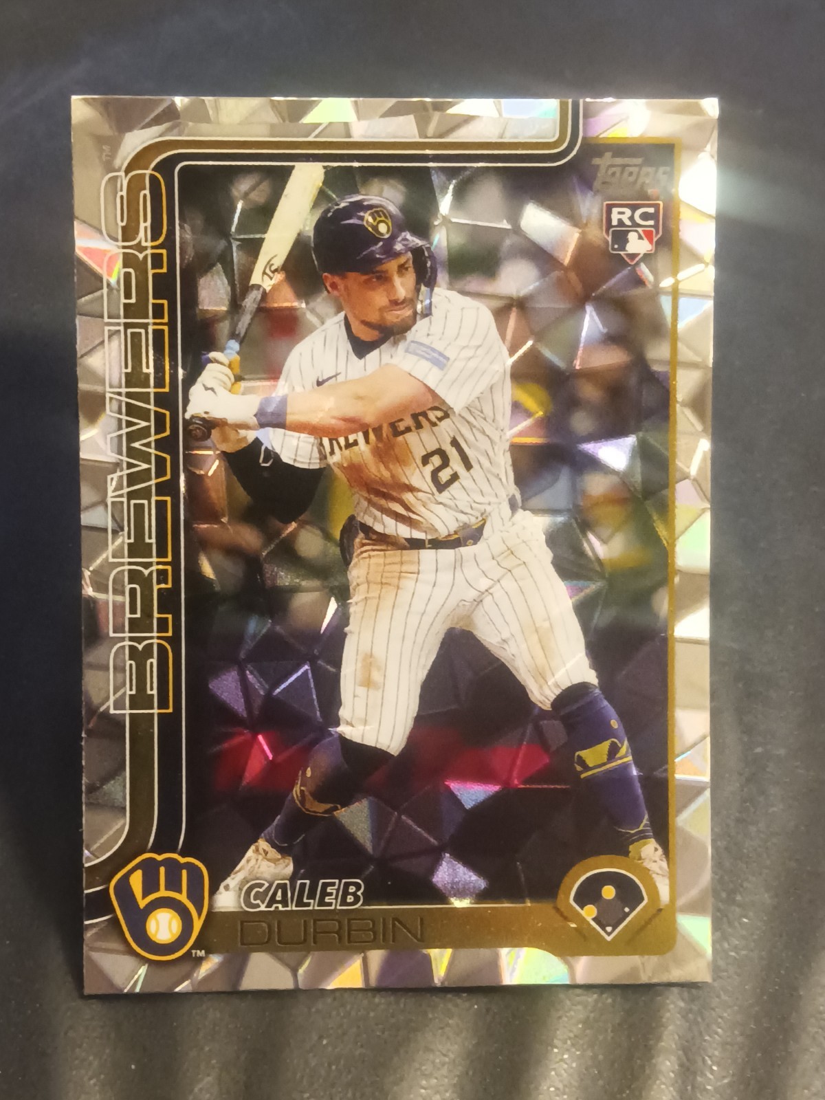 2025 Topps Update 💠Diamante Foil💠 #US170 Caleb Durbin (RC) Milwaukee Brewers 