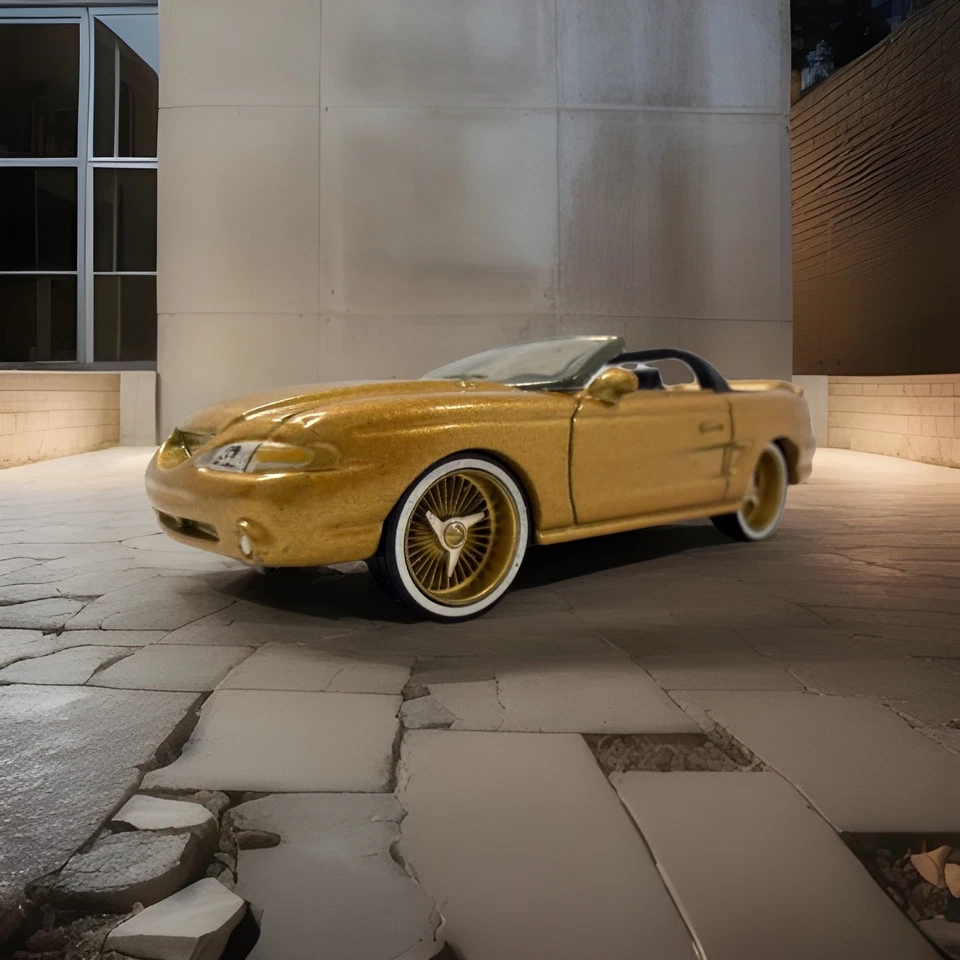 Ford Mustang Cobra 1995 exclusivo Matchbox dorado MTFLK rueda suelta 3D intercambio Foto 2 de 4