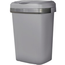 Kitchen Trash Can 12.1 Gallon Plastic Touch Top Garbage Bin W/ Push Button Lid