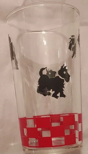Vtg Federal Glass Scottie Dog Drinking Glass MCM Scottish Terrier Tumbler EUC