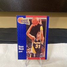 Fleer 1991-92 League Leaders Reggie Miller #226 Indiana Pacers Basketball Card