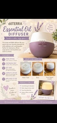 doTERRA Petal Diffuser - Purple - Essential Oil Aromatherapy - Mist & Light