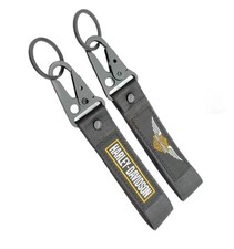 Harley Davidson Black Double Sided key chain Key Chain Fob Ring Laynard Belt