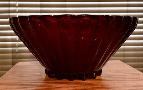 Vintage Anchor Hocking Classic Royal Ruby Red~ 10.5” Round Salad Serving Bowl