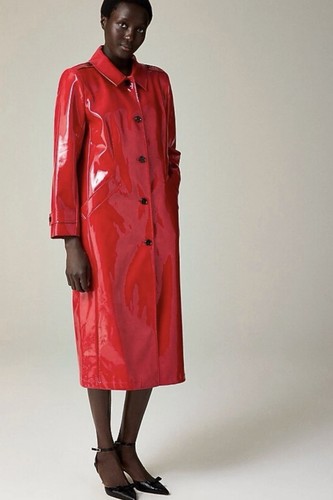 Christopher John Rogers X J Crew Collab Ruby Red Topcoat Size 10 NWT