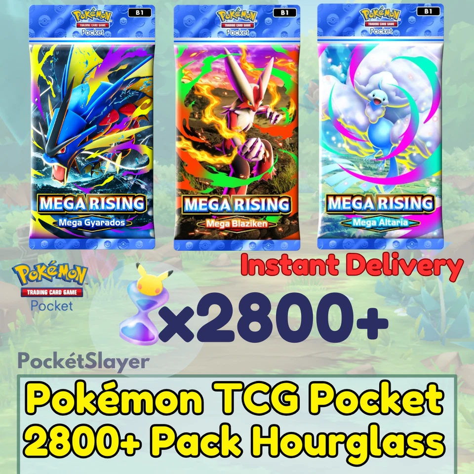 【SOFORT】 Pokemon TCG Pocket Trading Card Game mit 2700+ Pack Sanduhr HG