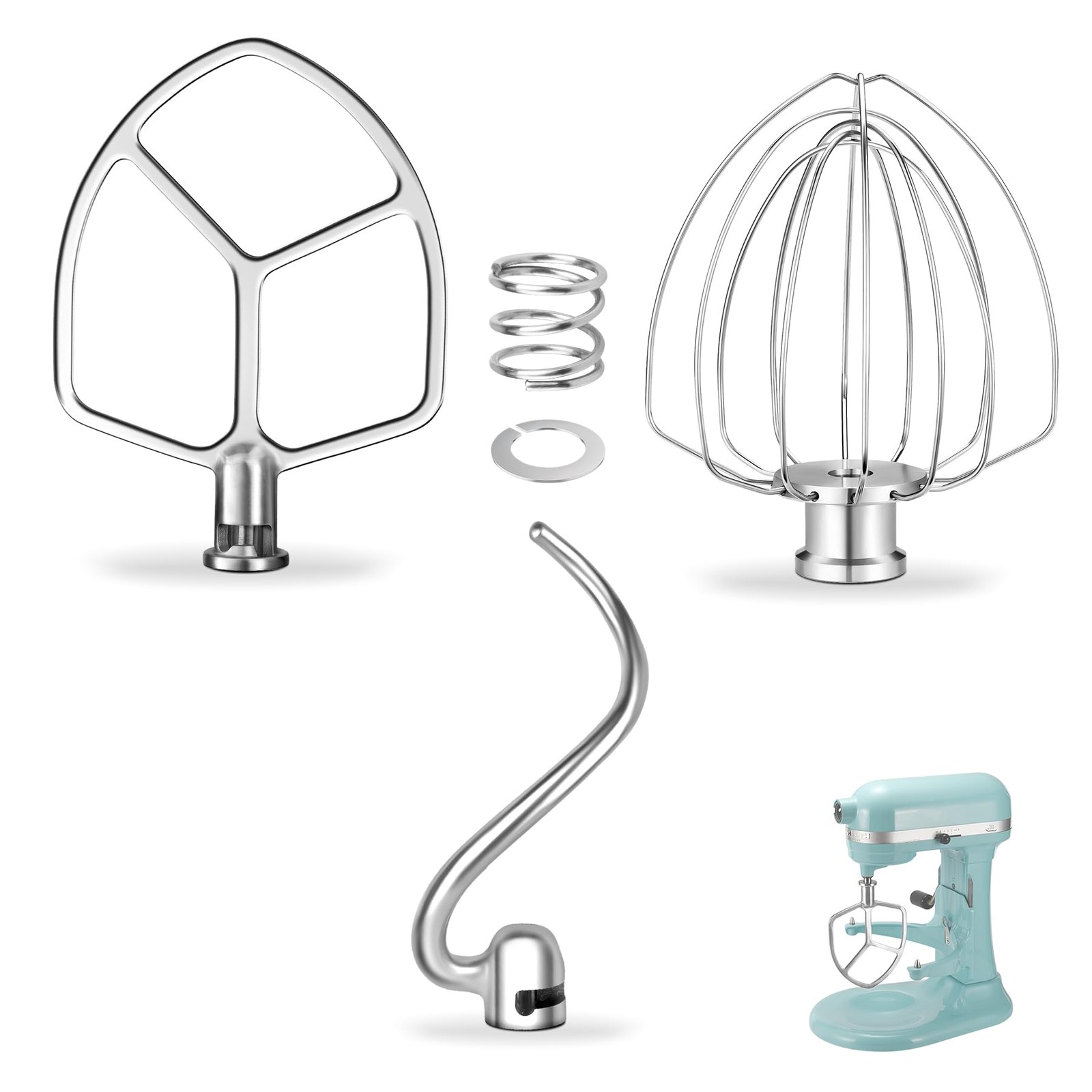 KitchenAid 6QT Bowl Lift Stand Mixer Stainless Steel Accessories Kit