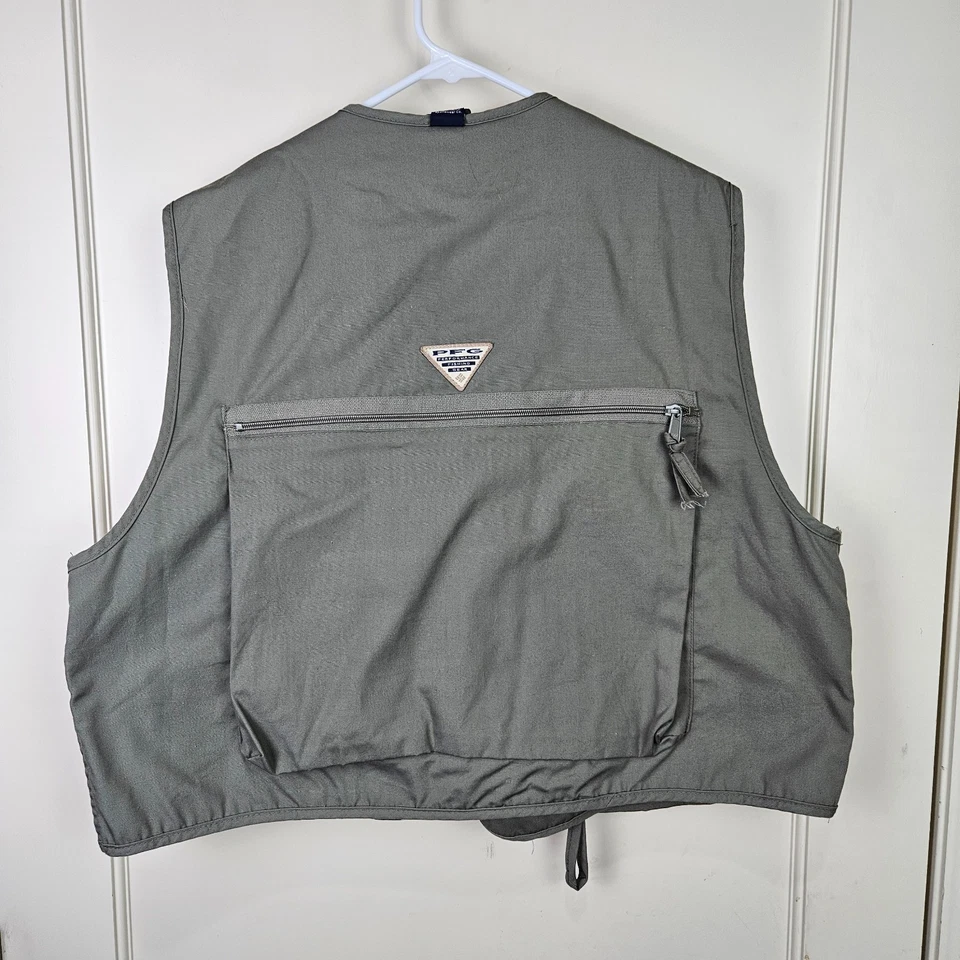 VTG Columbia PFG Fly Fishing Vest Men XL Tan Utility Hunting Outdoors Camping - Image 2 of 4