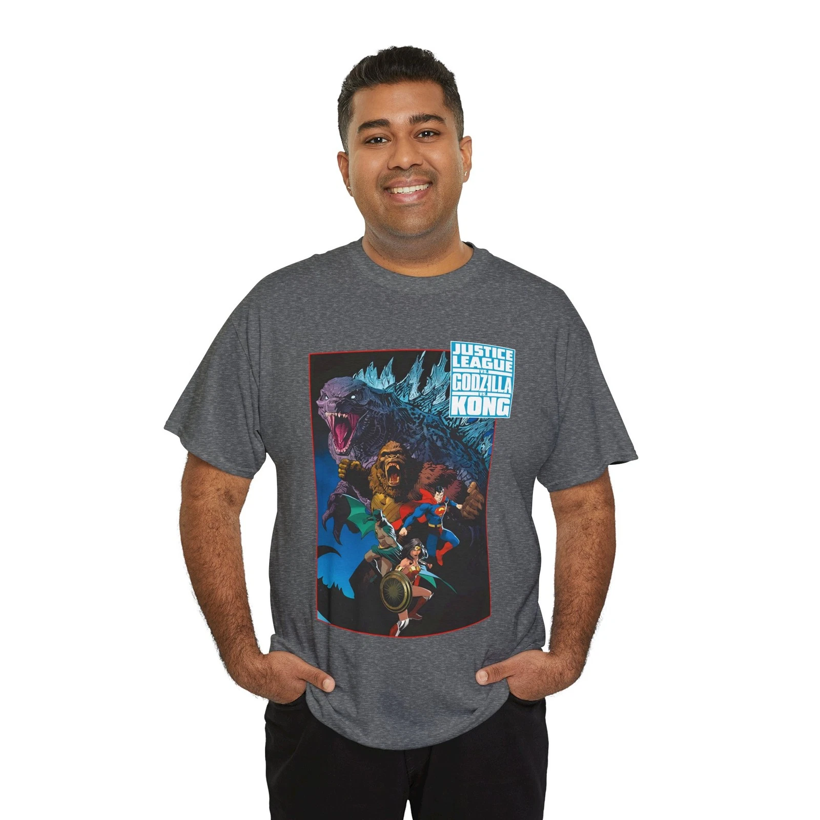 Justice League Vs god zilla Vs Kong T-Shirt - Dan Mora Art - Superman - DC Comics
