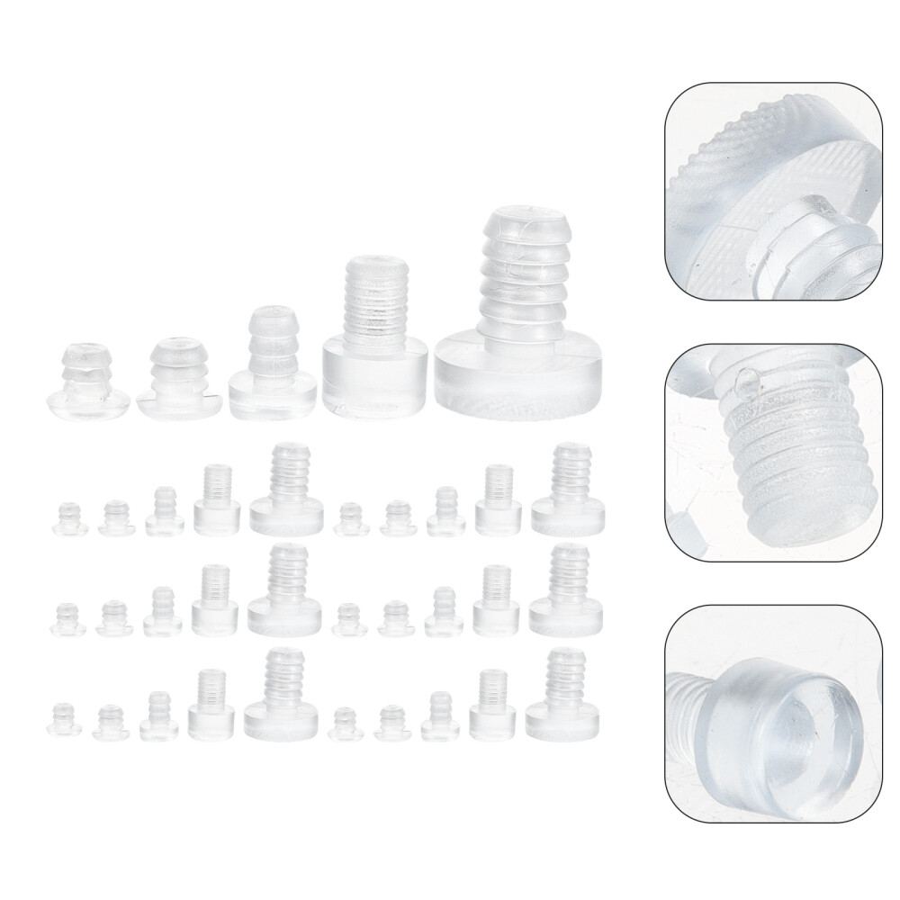 Rubber Glass Bumpers 100pcs Clear Stem Pads for Furniture Cot