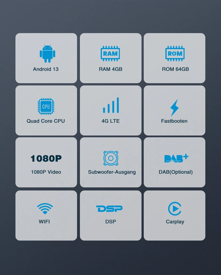 Pumpkin 9 Zoll Android 13 Autoradio GPS Navi 4GB 64GB DAB for VW Golf 5 6 PASSAT - Bild 2 von 4