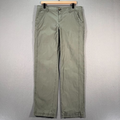 Eddie Bauer Hose Damen 12 grün gerades Bein Relaxed Wandern Freizeit Outdoor