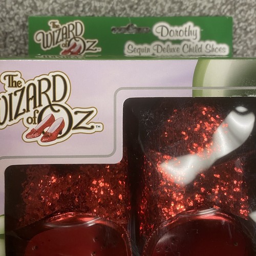 Rubie’s Children’s Wizard of Oz Dorothy Sequin Shoes, Red, Large/2-3 - Picture 2 of 6