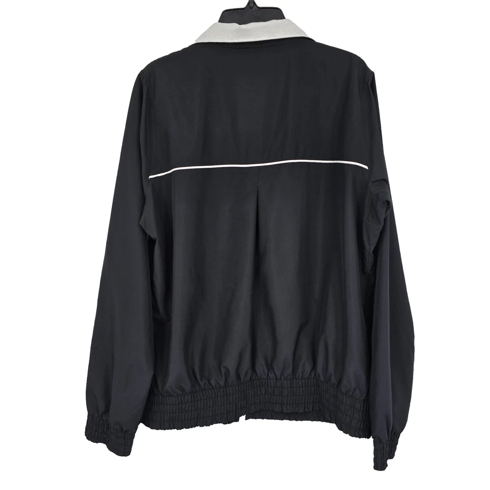 NWOT Nike Performance Black White Medium Mesh Lined Zip Pockets Collared Jacket - Image 3 of 4