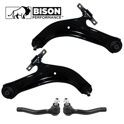 Bison Performance 4pc Front Lower Control Arms Outer Tie Rod Ends Kit For Sentra