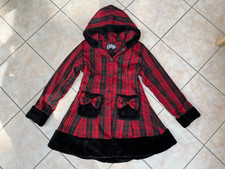 Vixxsin Woll Mantel S Schwarz Rot kariert Rockabilly Retro 60s Jacke