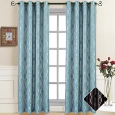 Elegant Regalia Jacquard Textured Grommet Top Curtain Panels (Pair)