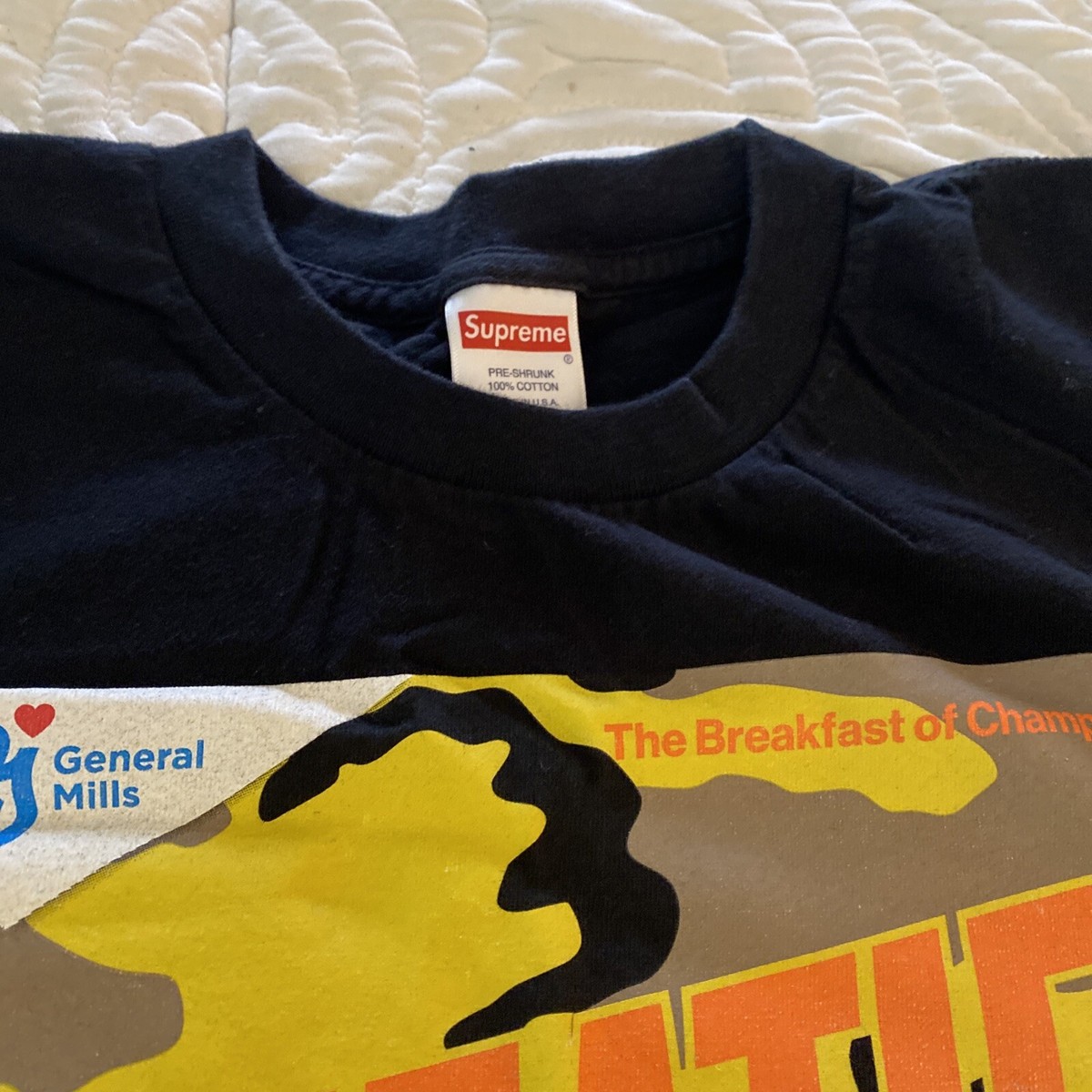 Supreme / Wheaties Tee Box Logo Black *Size M* | eBay