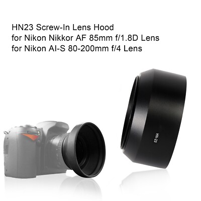 HN23 Screw-In Lens Hood for Nikon Nikkor AF 85mm f/1.8D / AI-S 80