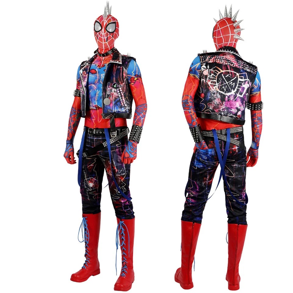 2023 Across The Spider-Verse 蜘蛛侠朋克 Hobie 紧身衣 Cosplay 服装套装 — 第 4/4 张图片