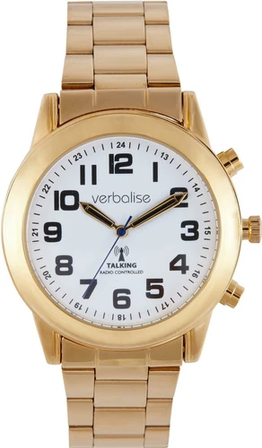 Verbalise Mens Talking Watch with Gold Bracelet Strap VMRC-80BG